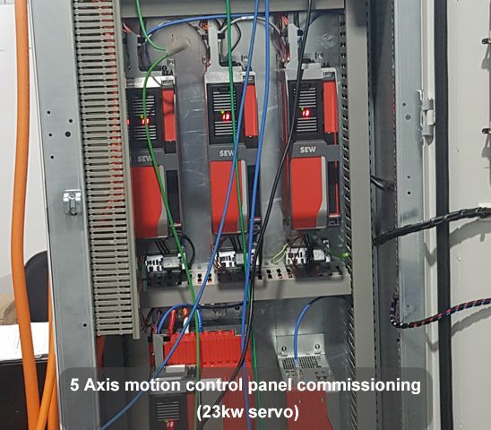 5 Axis motion control panel commissioning (23kw servo)